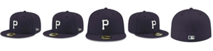 New Era Men's Navy Pittsburgh Pirates Logo White 59FIFTY Fitted Hat